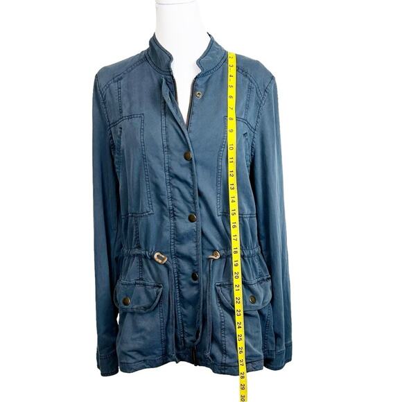 Hinge Utility Jacket Womens Size M Navy Wash Slate Blue Military Lightweight - Picture 7 of 10